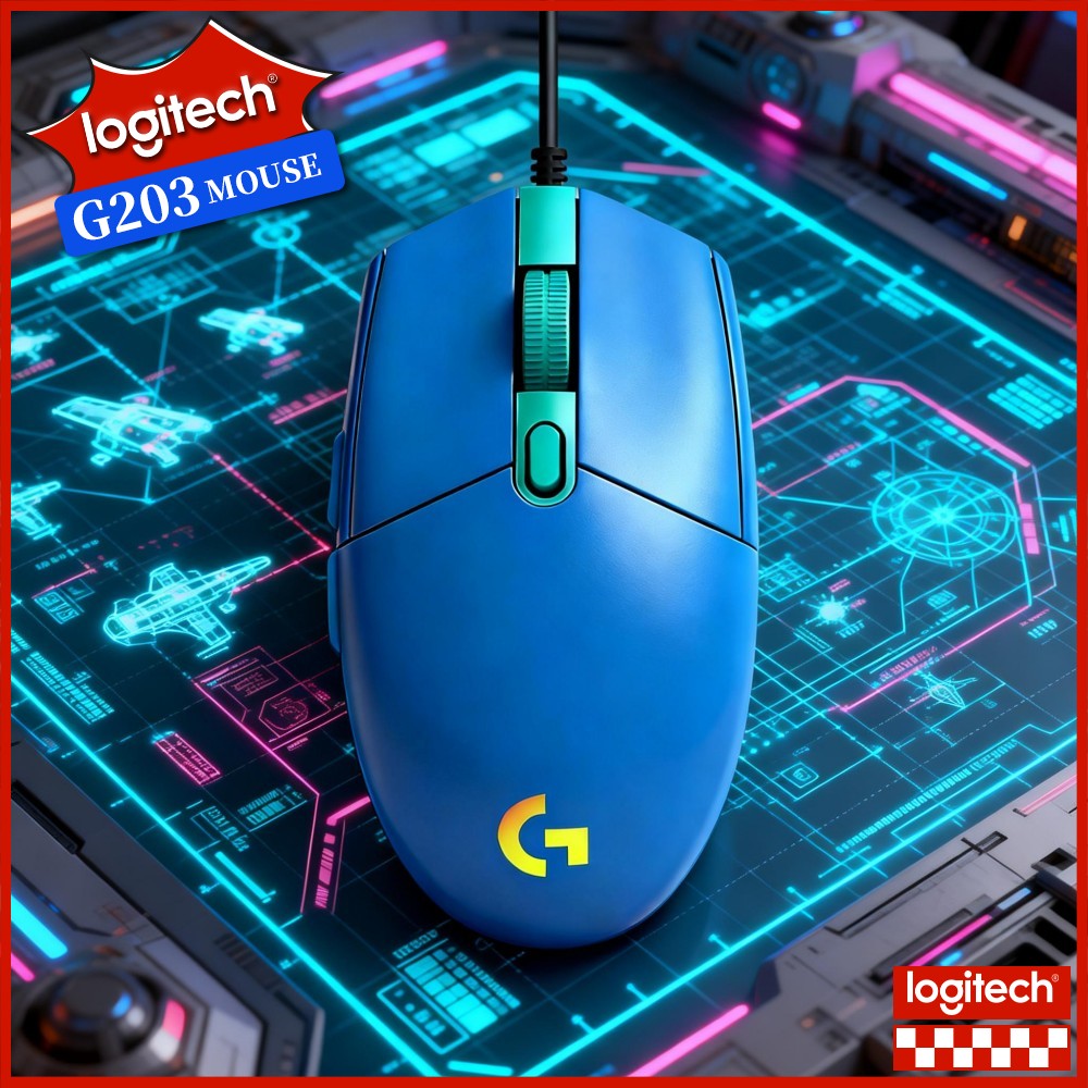 Logitech Mouse G203 - ロジクール G203 有線ゲーミングマウス カスタマイズ可能なRGBライト DPI調整可能 快適なグリップ