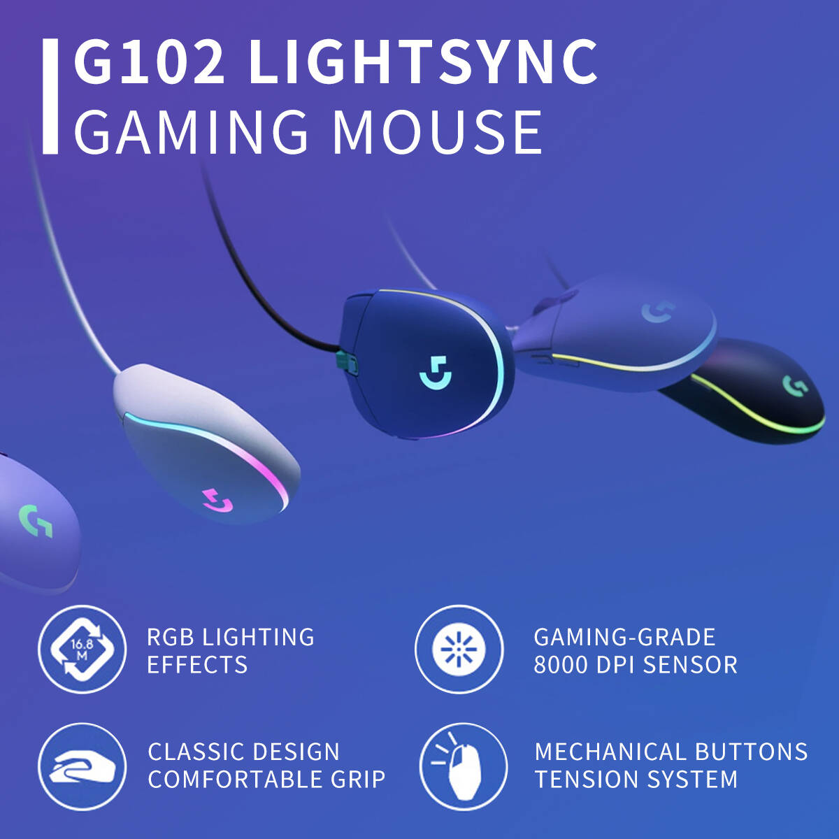 ロジクール G203 マウス、有線USBゲーミング光学センサ - Logitech Mouse G203 のレビューと価格