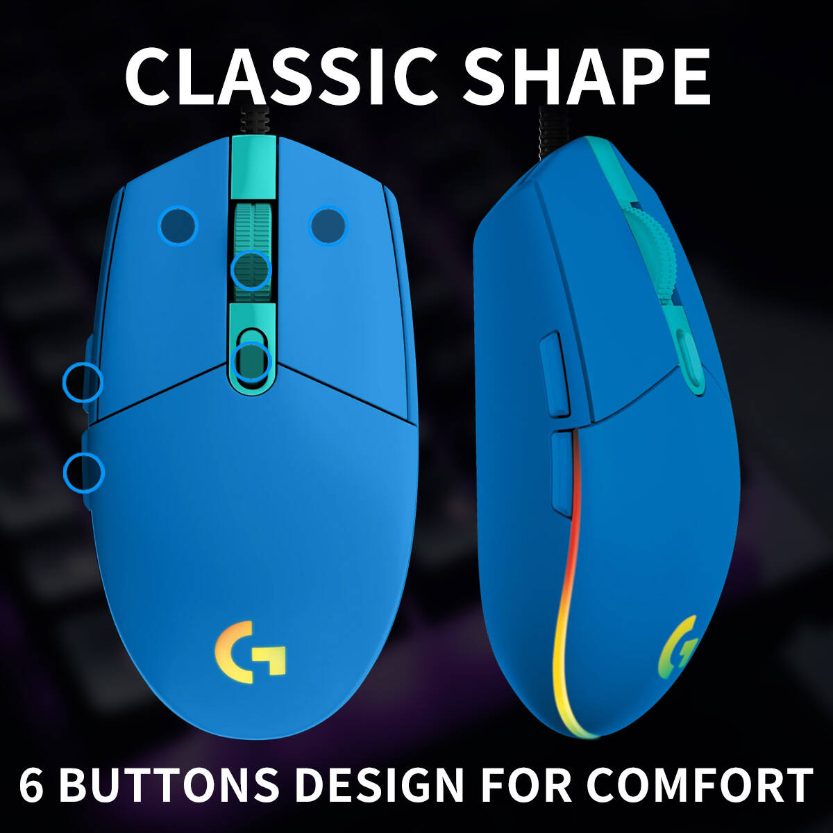 ロジクール G203 有線ゲーミングマウス 滑り止めフットパ - Logitech Mouse G203 のレビューと価格